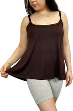 Load image into Gallery viewer, Womens Plain Sleeveless Round Scoop Neckline Stretch Slim Straps Strappy Flared Swing Camisole T-Shirt Vest Top UK Size 24-26