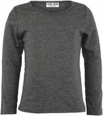 Load image into Gallery viewer, LUXE-DIVA Girls Boy Kids Plain Basic Long Sleeve Round Neck T-Shirt Stretch School Tee Top 2-13 Years