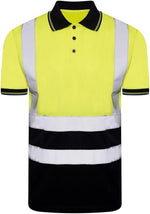 Load image into Gallery viewer, LUXE DIVA Hi Viz High Visibility Short Sleeve Polo Shirts - Men's Reflective Tape Safety Hi Vis Security Work Breathable Lightweight Workwear T-Shirt Tops