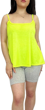 Load image into Gallery viewer, Womens Plain Sleeveless Round Scoop Neckline Stretch Slim Straps Strappy Flared Swing Camisole T-Shirt Vest Top UK Size 24-26