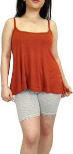 Load image into Gallery viewer, Womens Plain Sleeveless Round Scoop Neckline Stretch Slim Straps Strappy Flared Swing Camisole T-Shirt Vest Top UK Size 16-22