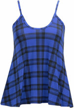 Load image into Gallery viewer, Womens Plain Sleeveless Round Scoop Neckline Stretch Slim Straps Strappy Flared Swing Camisole T-Shirt Vest Top UK Size 24-26