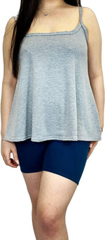 Load image into Gallery viewer, Womens Plain Sleeveless Round Scoop Neckline Stretch Slim Straps Strappy Flared Swing Camisole T-Shirt Vest Top UK Size 16-22