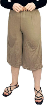 Load image into Gallery viewer, Ladies Plain 3/4 Length Short Palazzo Trousers Casual Wide Leg Culottes Pants Plus Sizes UK 8-26