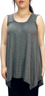 Load image into Gallery viewer, LUXE DIVA Ladies Summer Tops Womens Tops Vest Tops Women UK Womens Tunic Tops Ladies Tops Sleeveless Blouse Plus Size Swing Flared Tops Ladies Long Tops Size 8-26