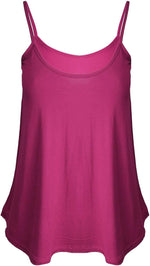 Load image into Gallery viewer, Womens Plain Sleeveless Round Scoop Neckline Stretch Slim Straps Strappy Flared Swing Camisole T-Shirt Vest Top UK Size 16-22