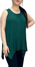 Load image into Gallery viewer, LUXE DIVA Ladies Summer Tops Womens Tops Vest Tops Women UK Womens Tunic Tops Ladies Tops Sleeveless Blouse Plus Size Swing Flared Tops Ladies Long Tops Size 8-26