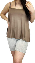 Load image into Gallery viewer, Womens Plain Sleeveless Round Scoop Neckline Stretch Slim Straps Strappy Flared Swing Camisole T-Shirt Vest Top UK Size 8-14