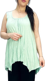 Load image into Gallery viewer, LUXE DIVA Ladies Summer Tops Womens Tops Vest Tops Women UK Womens Tunic Tops Ladies Tops Sleeveless Blouse Plus Size Swing Flared Tops Ladies Long Tops Size 8-26