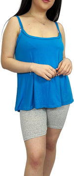 Load image into Gallery viewer, Womens Plain Sleeveless Round Scoop Neckline Stretch Slim Straps Strappy Flared Swing Camisole T-Shirt Vest Top UK Size 16-22