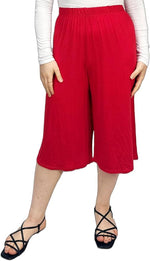 Load image into Gallery viewer, Ladies Plain 3/4 Length Short Palazzo Trousers Casual Wide Leg Culottes Pants Plus Sizes UK 8-26