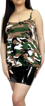 Load image into Gallery viewer, Womens Plain Sleeveless Round Scoop Neckline Stretch Slim Straps Strappy Flared Swing Camisole T-Shirt Vest Top UK Size 8-14