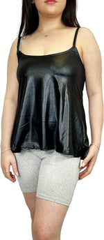 Load image into Gallery viewer, Womens Plain Sleeveless Round Scoop Neckline Stretch Slim Straps Strappy Flared Swing Camisole T-Shirt Vest Top UK Size 8-14