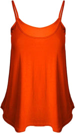 Load image into Gallery viewer, Womens Plain Sleeveless Round Scoop Neckline Stretch Slim Straps Strappy Flared Swing Camisole T-Shirt Vest Top UK Size 24-26