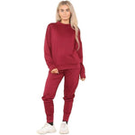 Load image into Gallery viewer, LUXE DIVA Ladies Plain Tracksuit Solid Round Neck Sweatshirts Joggers Slim Fit Activewear Size 8-22