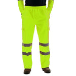 Load image into Gallery viewer, LUXE DIVA Mens Hi Vis Visibility Viz Safety Fleece Bottoms Work Wear Trouser Jogger Pants