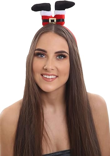 LUXE DIVA Santa Legs Upside Down Christmas Headband