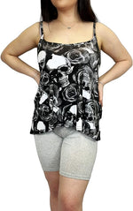 Load image into Gallery viewer, Womens Plain Sleeveless Round Scoop Neckline Stretch Slim Straps Strappy Flared Swing Camisole T-Shirt Vest Top UK Size 24-26