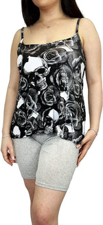 Load image into Gallery viewer, Womens Plain Sleeveless Round Scoop Neckline Stretch Slim Straps Strappy Flared Swing Camisole T-Shirt Vest Top UK Size 16-22