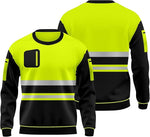 Load image into Gallery viewer, LUXE DIVA Hi Vis High Viz Visibility Long Sleeves Safety Contrast Reflective Effects Round Neck Sweatshirt Work Wear Top