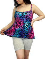 Load image into Gallery viewer, Womens Plain Sleeveless Round Scoop Neckline Stretch Slim Straps Strappy Flared Swing Camisole T-Shirt Vest Top UK Size 16-22