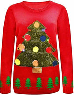 Load image into Gallery viewer, LUXE DIVA Christmas Tree Jumper Women Xmas Jumpers for Women Bad Xmas Jumper Women Funny Christmas Jumpers Womens Ugly Christmas Pullover Ladies Christmas Jumper Christmas Sweatshirt Xmas Sweatshirts