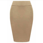 Load image into Gallery viewer, Womens Plain High Waisted Knee Length Bodycon Stretch Pencil Midi Skirt 8-14