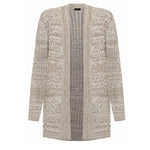 Load image into Gallery viewer, LUXE-DIVA Women's Plus Cable Knitted Open Pocket Cardigan Chunky Long Sleeve Grandad 16-26 Knitwear Womenswear Ladies Tops Underwear Waffle Lady Knitting Comfort Longsleeves