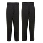 Load image into Gallery viewer, LUXEDIVA  2 Packs Boys School Uniform Half Elastic Waist Zip & Clip Trouser Boys Zip & Clip School Uniform Pants Boys Pull Up School Trousers 4-15 Years