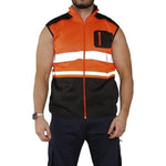 Load image into Gallery viewer, LUXE DIVA Hi Viz High Visibility Body Warmer Workwear Safety Wear Sleeveless Waistcoat Fleece Garment Menswear Reflective Clothing Pockets Small Uniforms Man