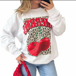 Load image into Gallery viewer, LUXE DIVA Ladies Long Sleeve Cherries Leopard Print Sweatshirt