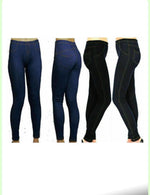 Load image into Gallery viewer, LUXE DIVA Ladies Stretchy denim look Jeggings legging