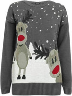 Load image into Gallery viewer, Unisex Twin Reindeer Novelty Sweater Jumper For Adult