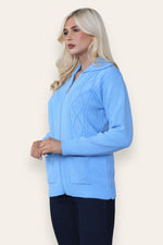 Load image into Gallery viewer, LUXE DIVA Womens Collar Zip Cable Knit Cardigan Ladies Long Sleeve Pullover Pocket Jumper