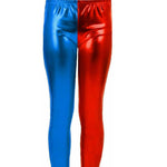 Load image into Gallery viewer, LUXE DIVA Ladies Girls Kids Halloween Costume Shiny Wet Look Jacket, Leggings, Pants Women Metallic Red & Blue Hot Sexy Shorts