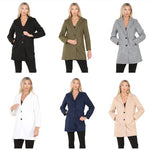Load image into Gallery viewer, LUXE-DIVE Ladies 2 Pocket Italian Wool Look Long Sleeve Collared Front Button Jacket Coat