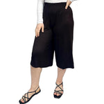 Load image into Gallery viewer, LUXEDIVA  Womens Ladies Plain 3/4 Length Short Palazzo Trousers Casual Wide Leg Culottes Pants Plus Sizes UK 8-26