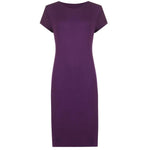 Load image into Gallery viewer, LUXE-DIVA Womens Plus Size Plain Short Sleeve Stretch Ladies Jersey Midi Dress 16-26 Casual Womenswear Viscose Casual Wear Summer Comfort