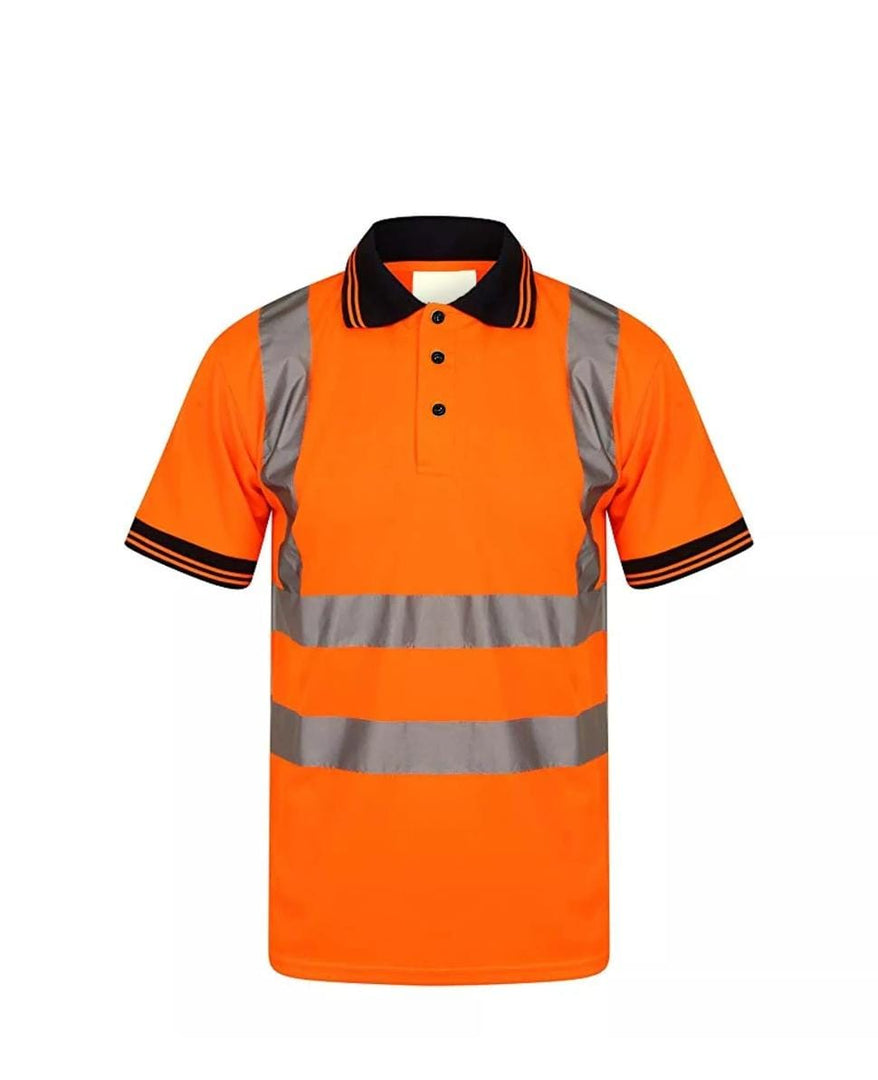 LUXEDIVA Mens HI Viz Polo T-Shirt Top Size S to 2XL
