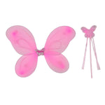 Load image into Gallery viewer, LUXE-DIVA Glitter Light Pink Fairy Wings With Wand For Kid's Fancy Dress-Halloween-Parties