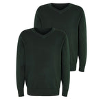 Load image into Gallery viewer, Kids Pack Of 2 Girls Boys Jumper Pullover V Neck School Uniform Kids Long Sleeve Sweater