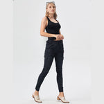 Load image into Gallery viewer, LUXE DIVA Women's Work Pants, Casual Elastic Waist, Pull-On Ankle Pants, Cargo Slim Fit, Drawstring Fall Pants with Pocketsโstylish, comfy, and perfect for work or casual wear