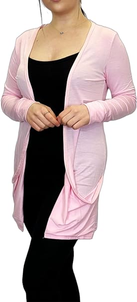 LUXE DIVA Women's Long Sleeve Pocket Cardigan Sizes 8–26