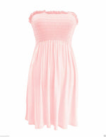 Load image into Gallery viewer, New Womens Ladies Sheering Top Strapless Bandeau Dress Top Jersey Ladies Plus Size Boobtube Top Dress UK 8-14