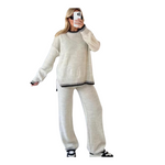 Load image into Gallery viewer, LUXE DIVA Ladies Knitted Stitched Wide Leg 2PCS Co-ord Suit Sweater Loungewear Set
