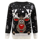 Load image into Gallery viewer, LUXE DIVA Women's Knitted Rudolph on wall Xmas Snowflake Ladies kids Reindeer Pom Jumpers