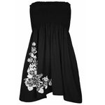 Load image into Gallery viewer, Ladies Sheering Boobtube Gather Bandeau Ruched Top with Side Flower Printed Sheering Top