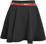 Load image into Gallery viewer, LUXE DIVA Womens Plus Belted Skater Skirt Ladies Short Flared Flippy Ponte Mini Party Skirt 6-20