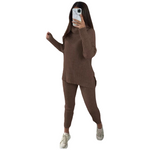 Load image into Gallery viewer, LUXE DIVA Ladies Chunky Knitted Ribbed Polo High Neck Top Set Womens Leggings Loungewear Joggers Tracksuit0