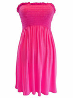 Load image into Gallery viewer, New Womens Ladies Sheering Top Strapless Bandeau Dress Top Jersey Ladies Plus Size Boobtube Top Dress UK 8-14